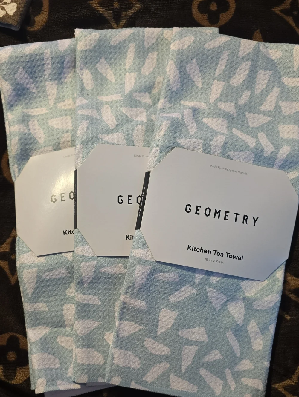 GEOMETRY KITCHEN TEA TOWEL - 3 PACK- NWT - FIONA - 18X30